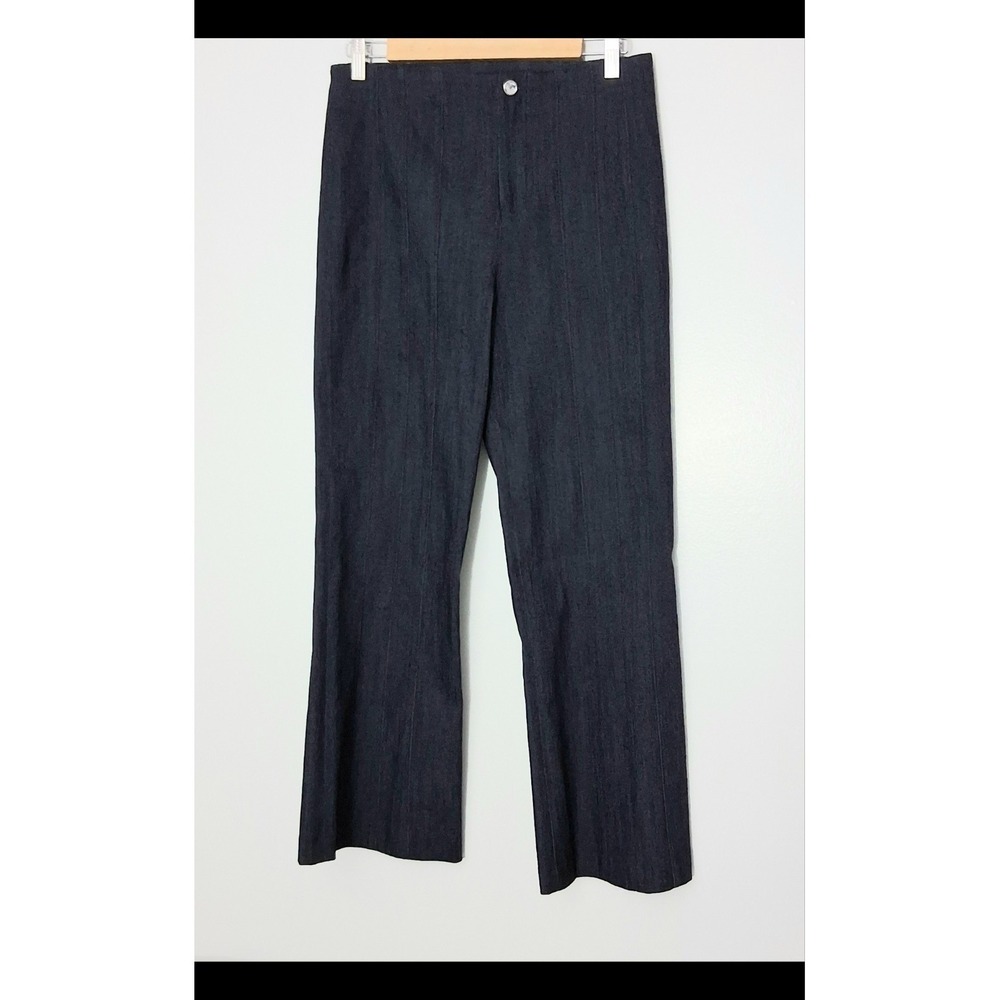 Cinq A Sept Pants Size 10 Jewel Button Cropped Carolina Denim Wide Leg Pleated